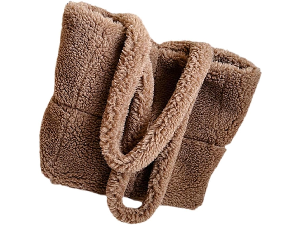 Bolsa De Compras Grande E Reutilizável, Em Pelúcia, Ideal Para Mulheres. Bolsa De Ombro Confortável.