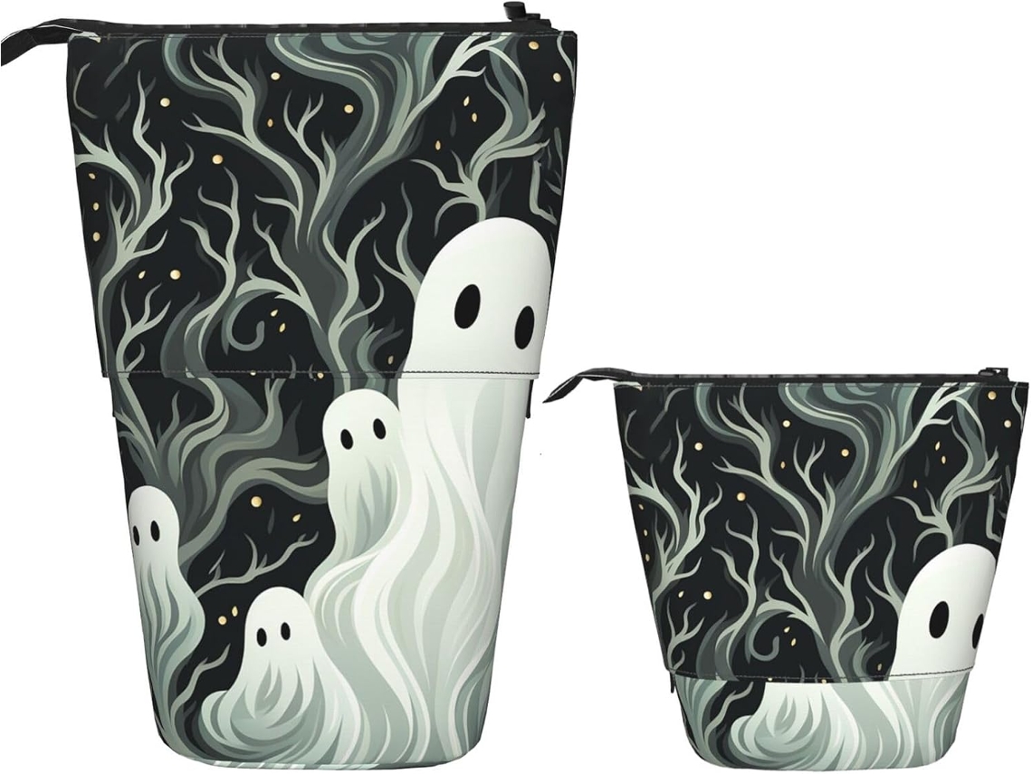 White Case Trousse Crayons Télescopique Patterned Ghosts Papeterie Peil Télescopique Durable Boite Crayon