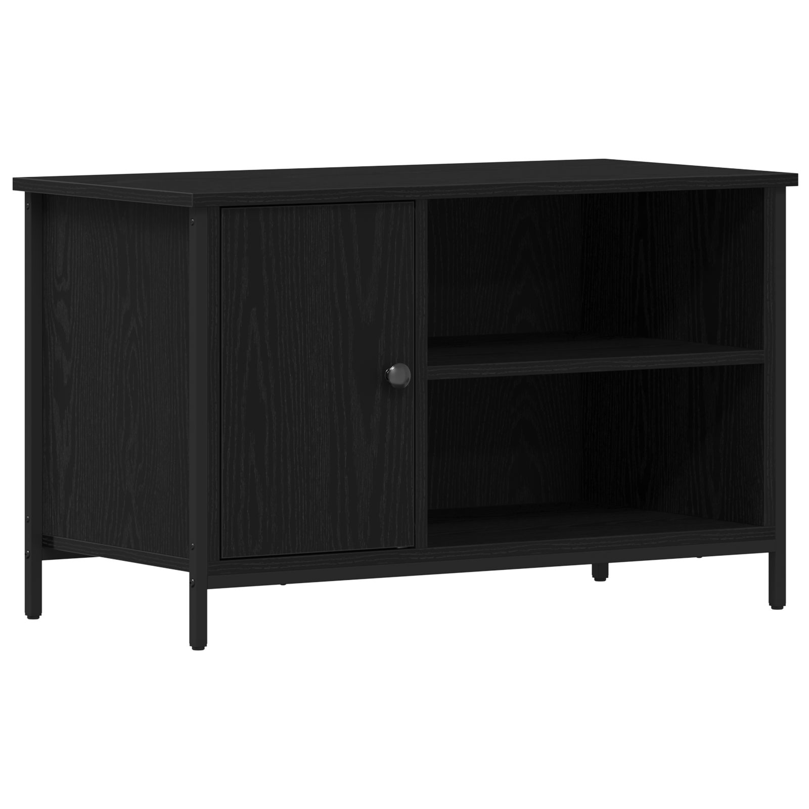 Conjunto 1 Gabinete Para Tv Vidaxl Preto Derivados De Madeira (80 X 40 X 50 Cm)