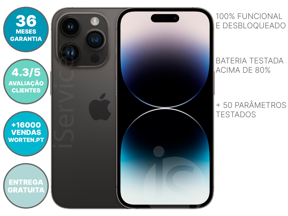 iPhone 14 Pro APPLE (Recondicionado Sinais de Uso - 6.1'' - 512 GB - Preto)