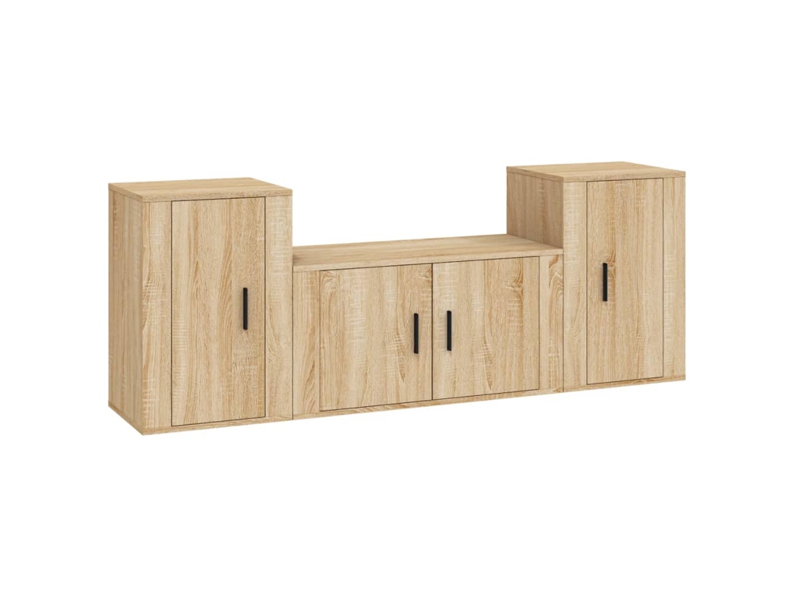 Tv Cabinet Set, Tv Cabinet Sets Vidaxl Marrom Madeira Processada (n/a)