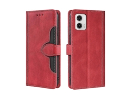 Capa De Couro Com Fecho Magnético E Toque Aveludado Para Motorola Moto G73 5g
