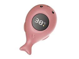 Termômetro de Água Inteligente com Tela Led Colorida de Baleia com Desenho Animado À Prova D'água Ipx7 para Banho de Bebê Rosa XIAOMOYU