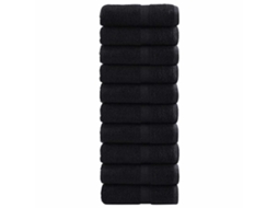 Conjunto 50 Toalha De Banheiro Vidaxl Preto Algodão (30 X 30 Cm)