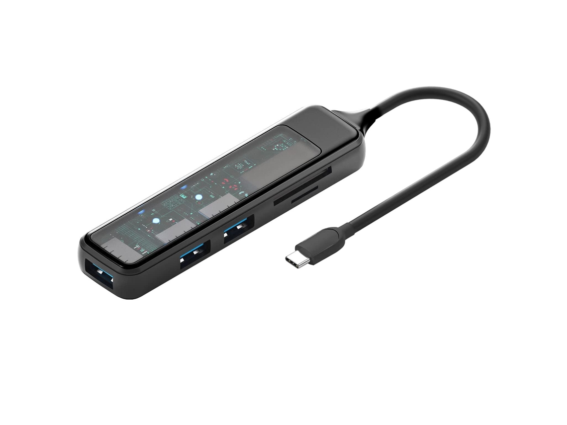 Hub Usb-c Com Painel Visível Portas Usb E Leitor Sd/tf