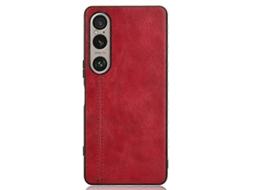 Compre Capa Fina De Couro Tpu Pc Com Costura Vermelha Para Sony Xperia 1 Vi