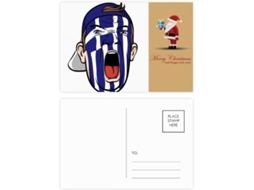 Conjunto de 20 Máscaras Faciais com a Bandeira da Grécia e o Papai Noel. 14,6 X 9,8 Cm