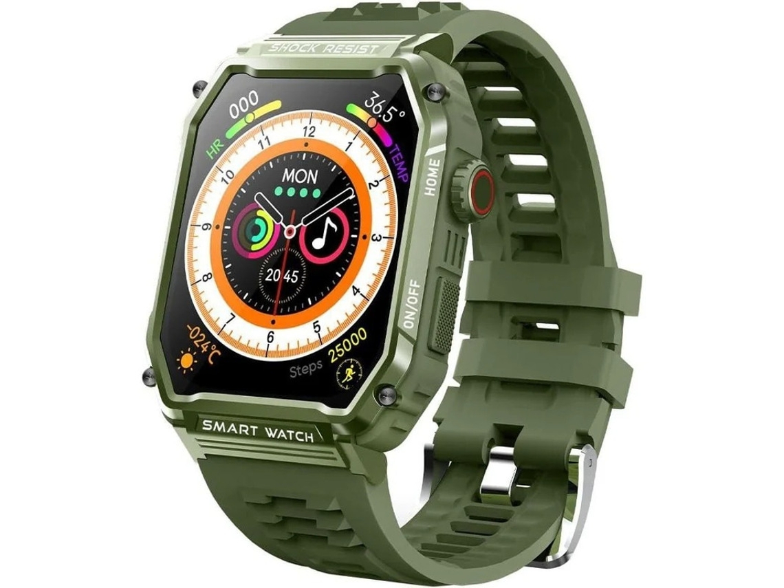 Relógio inteligente militar Bestvite de 2,01 polegadas com monitor de frequência cardíaca, à prova d'água IP67 e atendimento de chamadas.