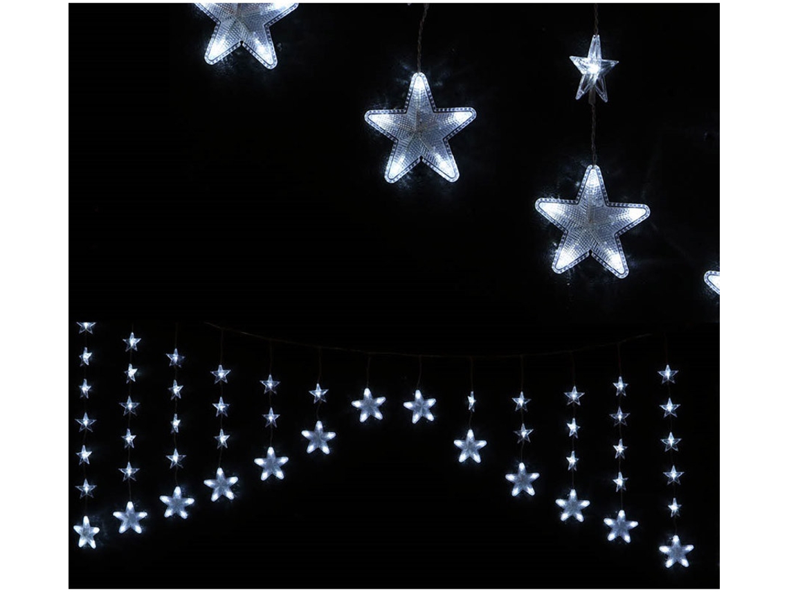 Adereço GUIRMA Cortina Estrelas 136 Led Branco 150 X