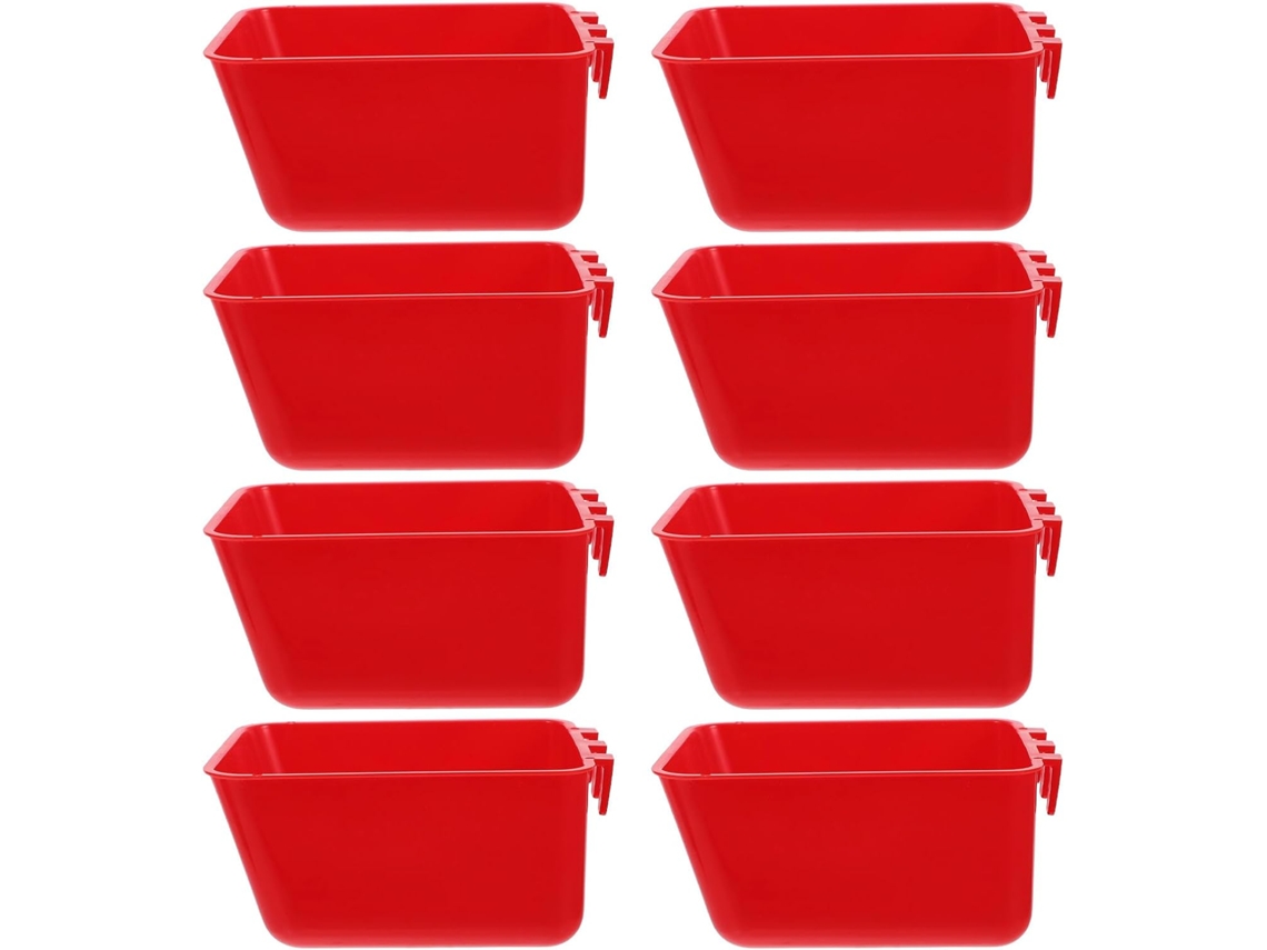 Inoomp Kit de 8 Comedouros de Plástico para Pendurar, Versáteis, para Papagaios e Coelhos, Acessórios para Gaiolas de CHABERLU