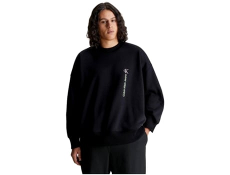 Sweatshirt de Homem CALVIN KLEIN Capucha Preto (XL)