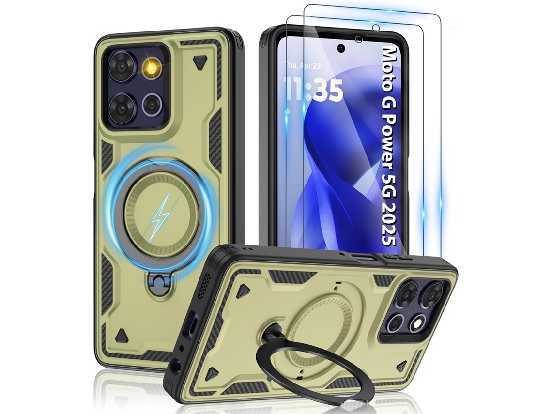 Capa Para Moto G Power 5g 2025 ,compatível Com Magsafe | Kit Com 2 Películas Hd De Proteção Para Tela Verde Panoona