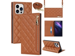 Capa Pega Inch Para Iphone 13 Pro Pele Sintética Castanho
