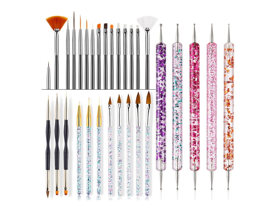 31pcs Set De Pincéis Para Unhas Para Mulher, Pincéis Leves E Precisos Para Design De Unhas Artístico