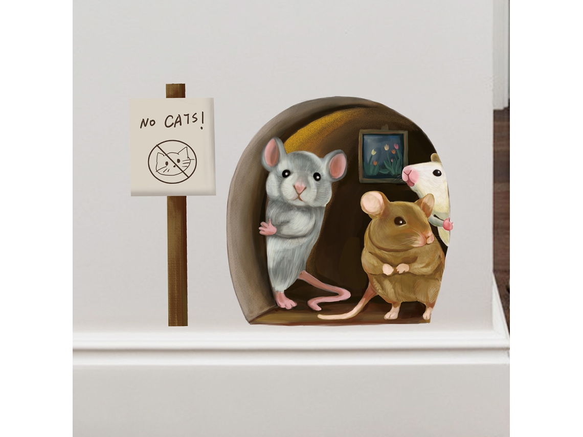 Decorações De Parede De Rato De Desenho Animado Decalques Murais Para Slowmoose