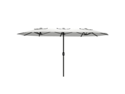 Chapéu De Sol Duplo 4,6x2,6 M De De Exterior Com Manivela Manual Proteção Uv50+ Capa Branco