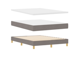 Conjunto 1 Cama Box Vidaxl Castanho-acinzentado Tecido (190 X 140 Cm)