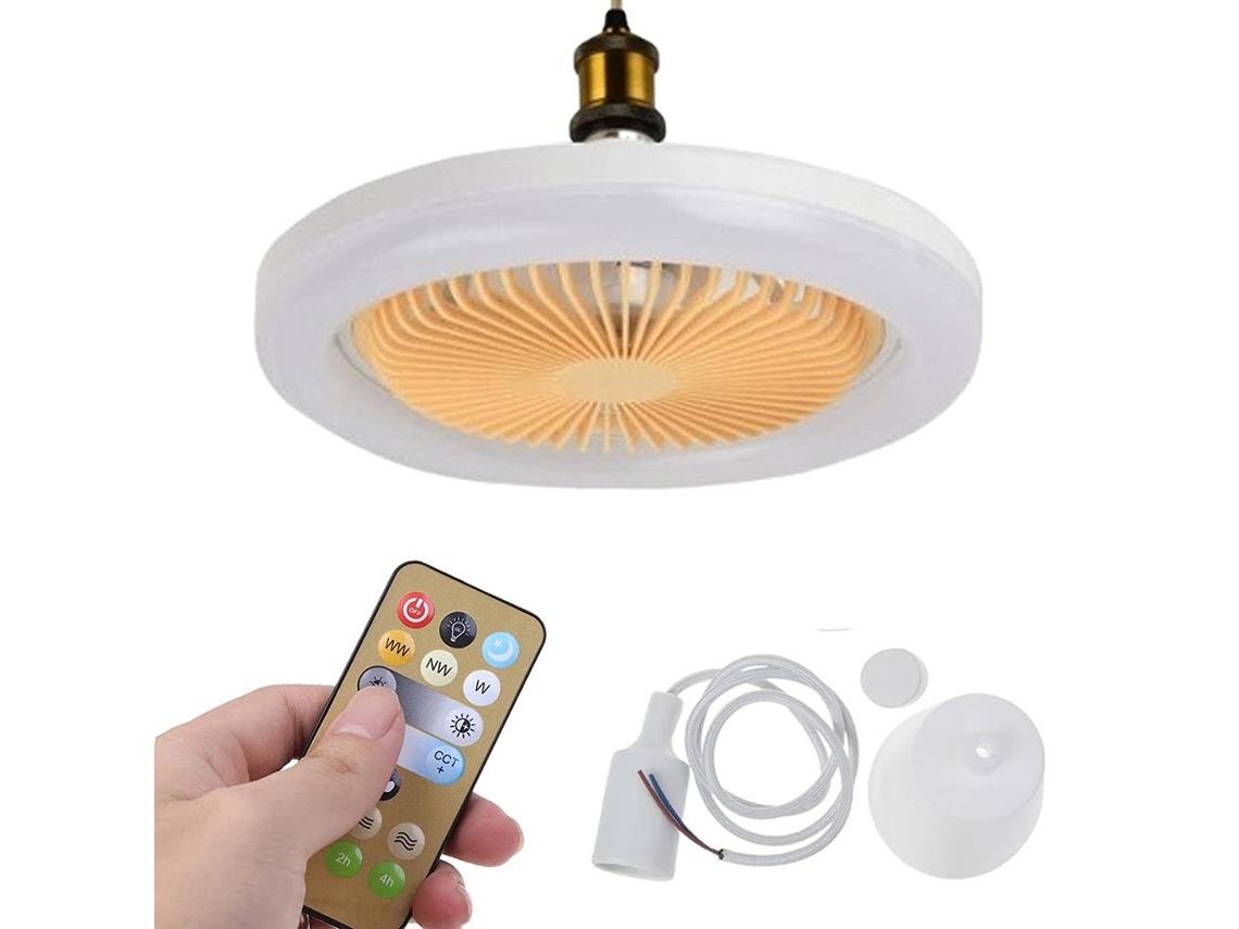Ventilador de Teto Smart com Luz Dimmável 30w E27 para Lar