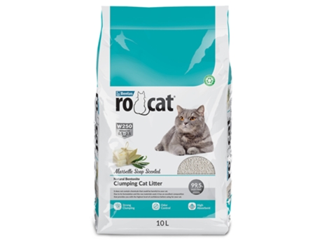 Areia Aglomerante de Sabão de Marselha para Gatos – ROCAT – Quantidade: 10 L