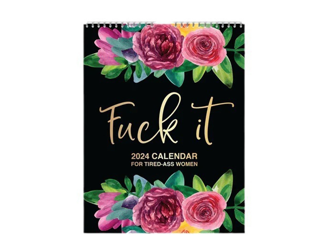 Calendário de Parede 2024 para Mulheres Cansadas com Design Humorístico Espiral Suspenso para Casa e Escritório | S/MARCA