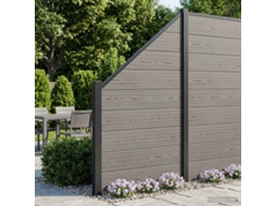 Vidaxl Conjunto De Cercas 95 X 180 Cm Wpc E Alumínio Cinzento
