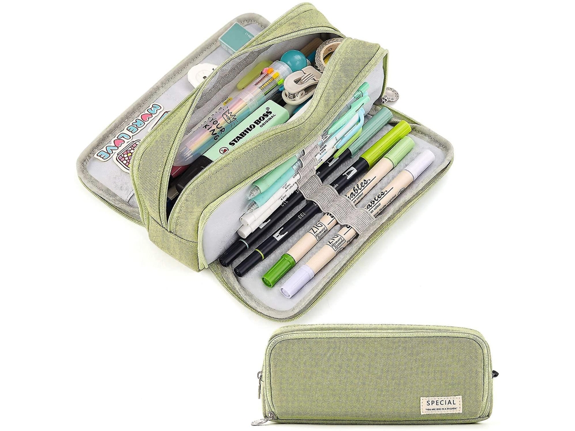 Estojo De Lápis De Grande Capacidade Com 3 Compartimentos, Bolsa Para Lápis Para Escola, Adolescentes, Meninos, Homens E Mulheres Slowmoose