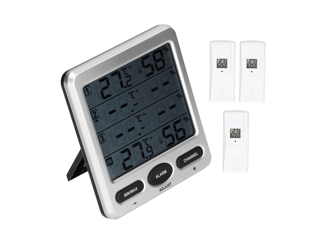 Medidor de temperatura e umidade digital LCD com 3 sensores remotos TSWS10 termômetro higrômetro sem fio YURU