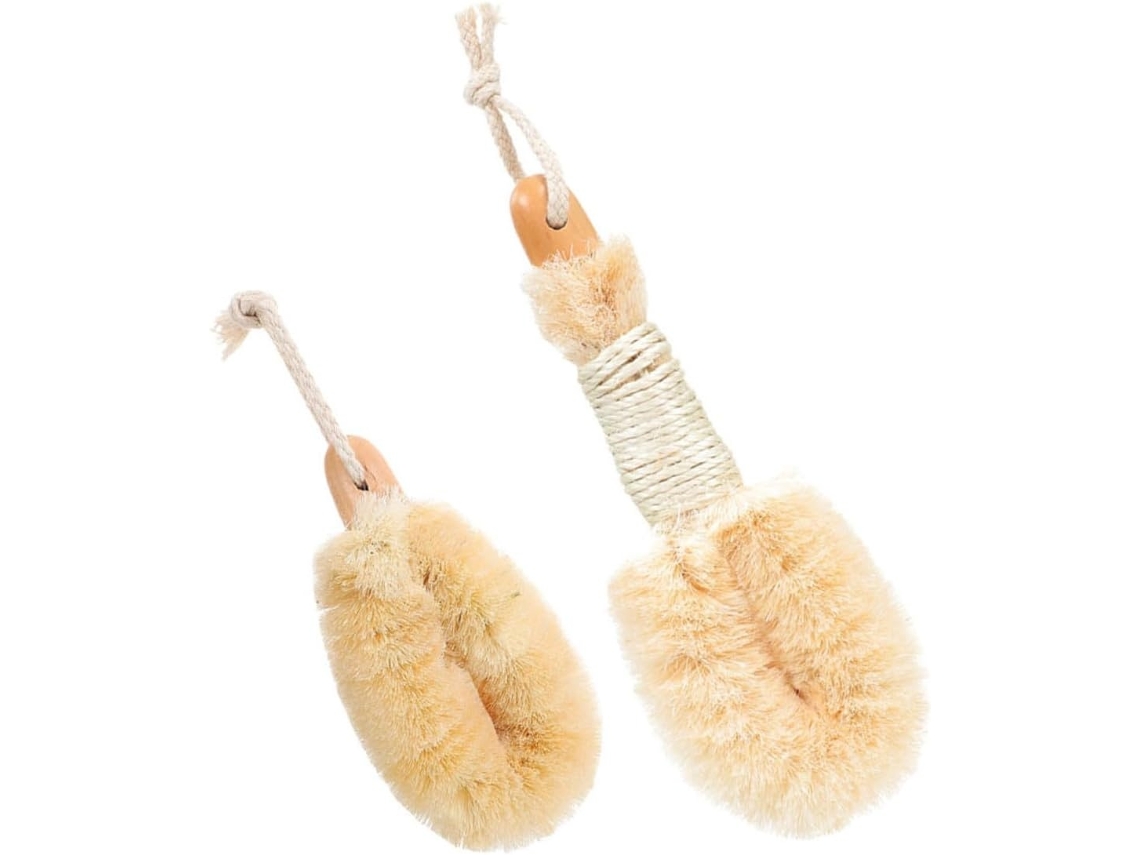 Lurelia Pack De 2 Escovas Corporais De Sisal Para Costas E Corpo, Fibra De Sisal, Pega Ergonómica E Portátil, Uso Diário Prático