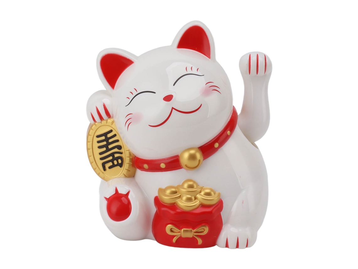 Ronjoe-gato Da Sorte Com Braço Mecânico Acenador Decorativo Plástico Cute 5.5 Polegadas Branco