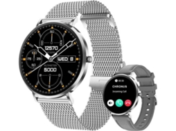 Smartwatch T8pro Amoled 1.32" De Aço Com Chamada Bluetooth Prata