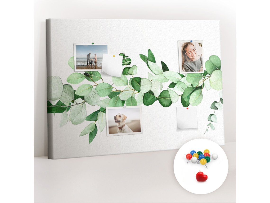 Quadro De Cortiça Com Impressão Ramo De Planta Para A Sala De Estar Espelharte (70x100 Cm)