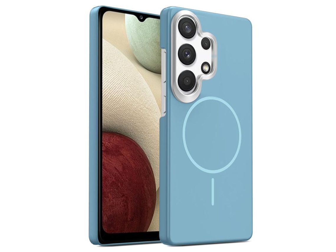 Capa Para Samsung Galaxy A13 4g Fina Circular Magsafe À Prova De Choque Dourada Em Policarbonato Azul Oceano