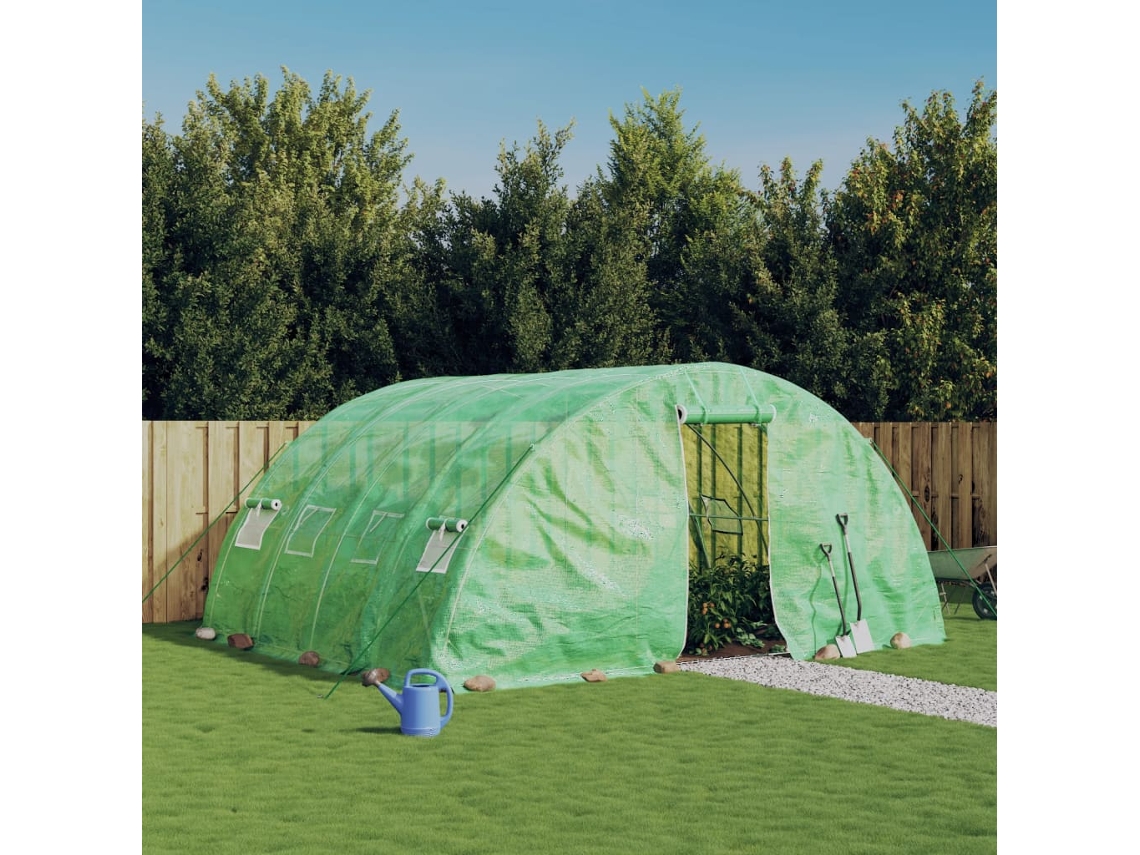 Vidaxl Estufa Com Estrutura De Aço 20 M² 5x4x2,3 M Verde