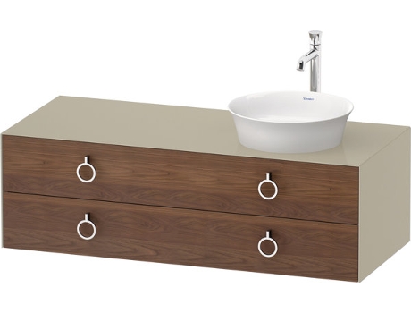 DURAVIT White Tulip móvel de casa de banho suspenso na parede Largura 1300 X Profundidade 550Mm com 2 Gavetas com Pega Wt4992R
