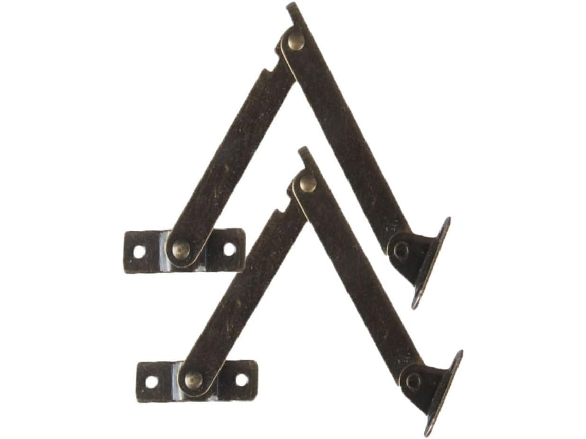 Conjunto De 2 Dobradiças Suporte Antigas Para Caixas Madeira, Com Movimento Suave E Fácil Instalação, Em Ferro