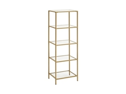 Unidade de Prateleira de Vidro Dourada de 5 Camadas para Decoração de Casa PRICENET