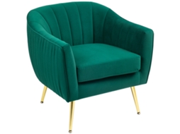 Poltrona de Sala PONTO CASA, apoios de braço, design moderno, metal, 71x72x73 cm, verde