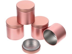 Magiclulu Conjunto De 5 Recipientes Redondos Ferro Dourado Para Armazenar Doces E Biscoitos, Com Tampa Hermética, Ideais