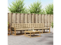 Vidaxl Conjunto De Sofás Para Exterior 5 Unid. Branco E Bege