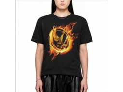 Rockinstone Hunger Games Movie Pin Black Adult T-shirt Size:l