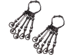 Pulseira De Caveira, Bijuteria Para Fantasia De Halloween, Pulseiras Góticas Femininas Pretas