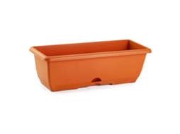 Floreira De Varanda Com Placa Integrada Plft Fabricado Em Plástico Capacidade De 8 L 17 X 40 X 19,5 Cm Cor Marrom Acan