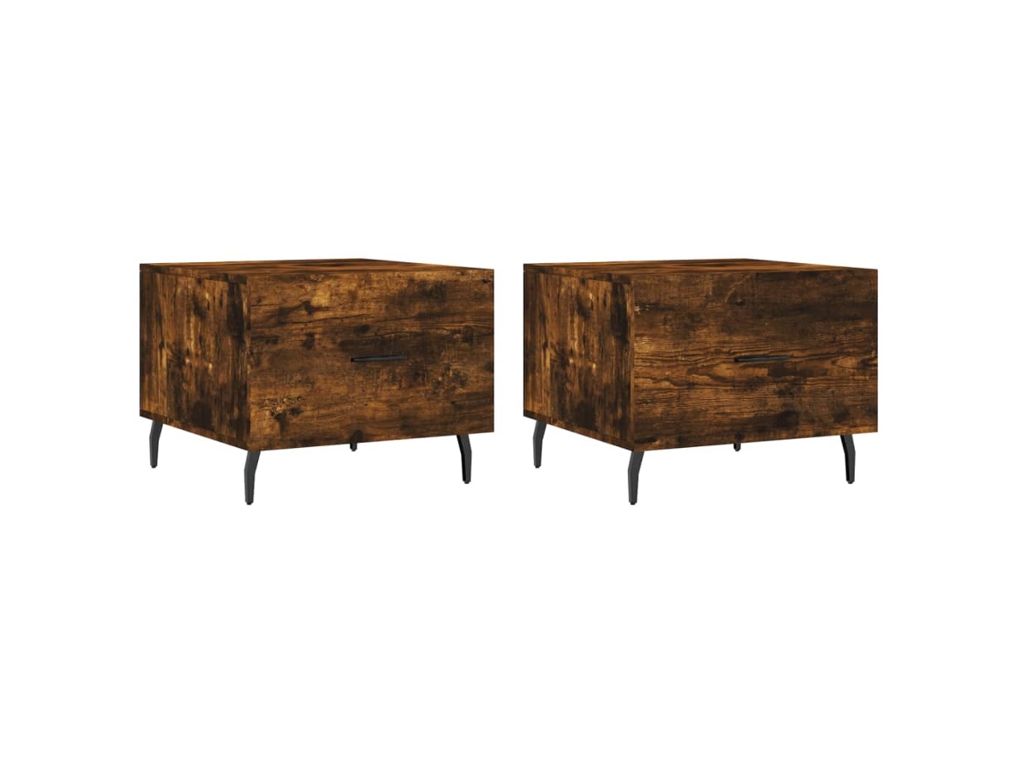 Conjunto de mesa de centro MAISON EXCLUSIVE 2 peças Madeira Processada Cor Fumado (50x50x40 cm)