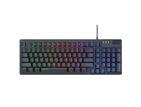 Teclado mecânico para jogos AJAZZ AF981 Wired Feeling, placa inferior de metal, ajuste de rolo, preto misto