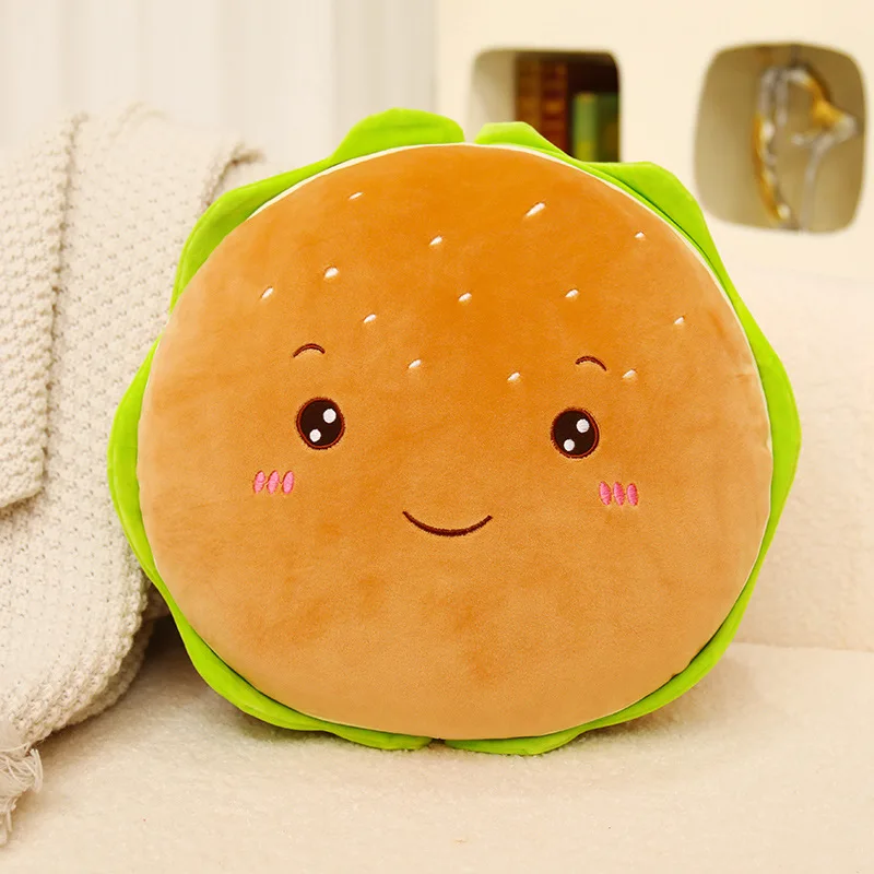 (sorriso, 40 Cm) Almofada De Pelúcia Hambúrguer - Presente De Natal Kawaii