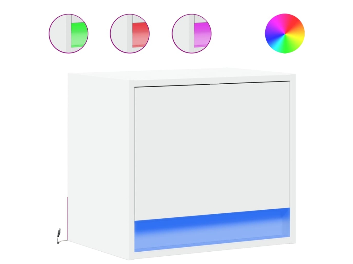 Wall-mounted Bedside Cabinet, Wall-mounted Bedside Cabinets Vidaxl Branco Madeira Processada (n/a)