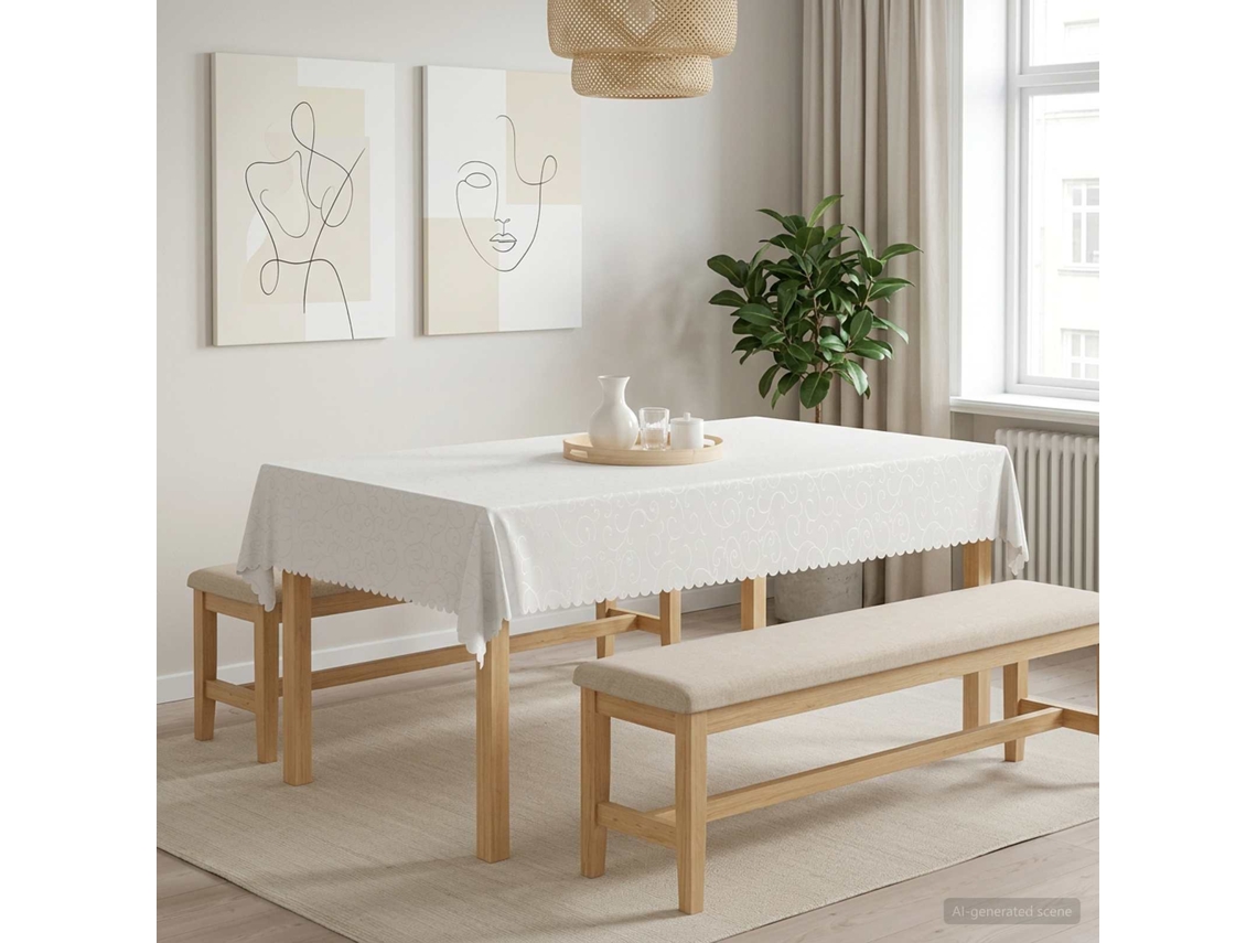 Vidaxl Toalha De Mesa Retangular Branco 110 X 180 Cm