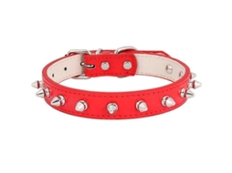 2026 collar de Cuero Ajustável para Cães e Gatos com Pregos e Rivotês, Tamanhos Xs S M L