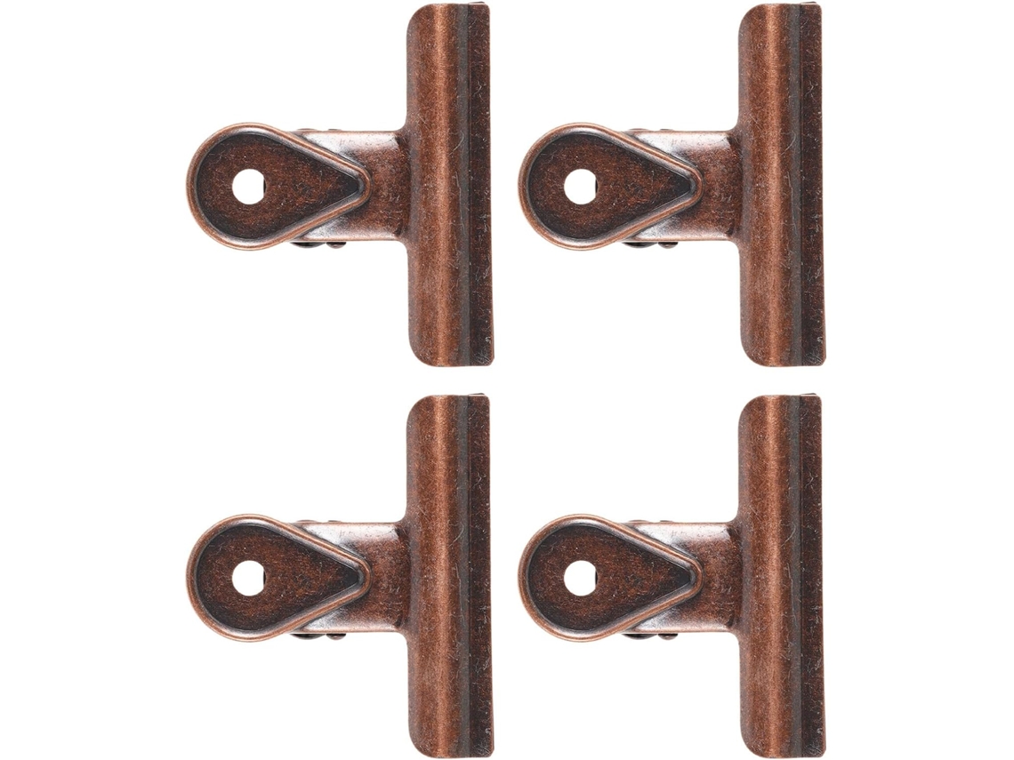 Clipes metálicos retrô Bulldog de 65 mm, 4 peças, clipes para mesa e escola, clipes para bolsas e documentos.