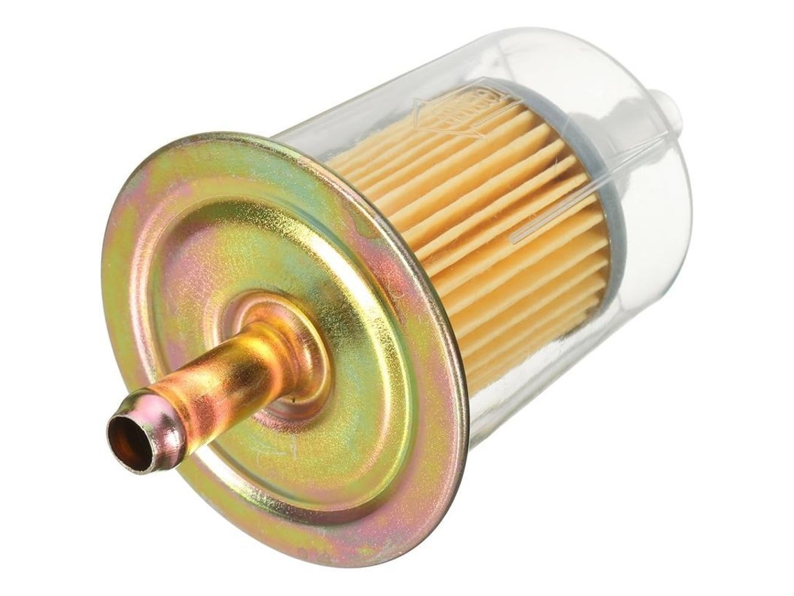 Filtro De Combustível Universal Inline 3/8 Polegada 10mm Para Moto Com Corpo De Plástico Transparente E Tampas De Latão